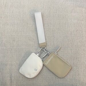 Lululemon Cream and Tan Mini Pouches
